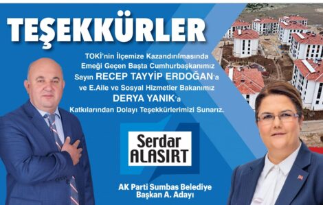 Başkan A. Adayı Alasırt’tan,  TOKİ Teşekkürü