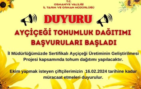 AYÇİÇEĞİ TOHUMU DAĞITIMI