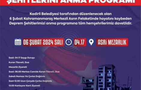 DEPREM ŞEHİTLERİNİ ANMA PROGRAMINA DAVET