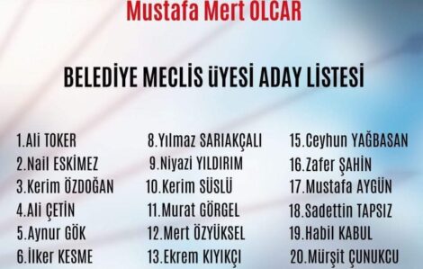 Kadirli’de CHP İl ve Belediye Meclis Üyesi Aday listesi açıklandı..
