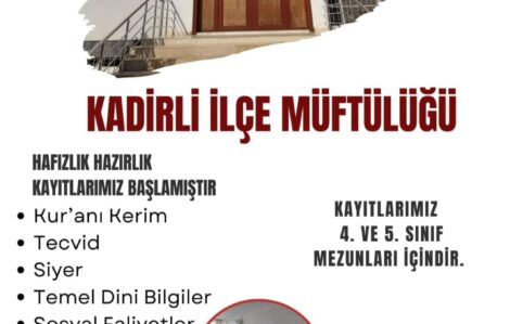 Hafızlık Kur’an kursu kayıtları başladı